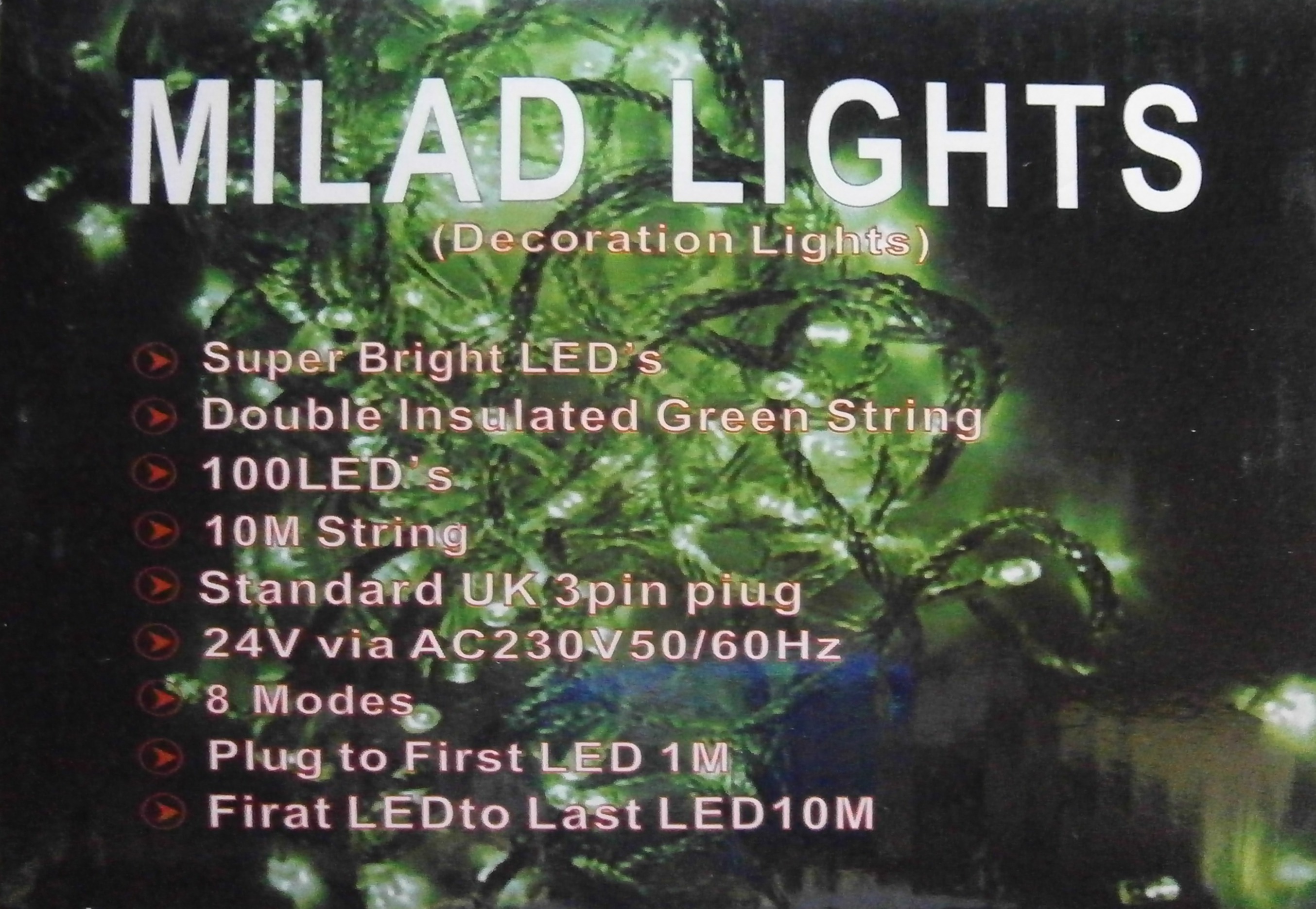 100A Multi Coloured Led Milad Lights